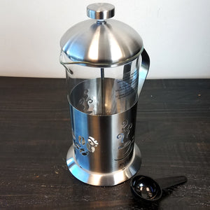 Mr Coffee Gourmet Brew 32 oz Coffee Press with Scoop in Silver